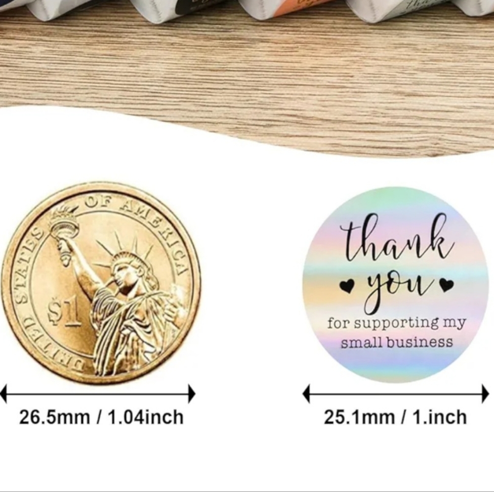 1 Roll of 500 - Thank You for Supporting My Small Business -Stickers - 1" Inch - Picture 2 of 5